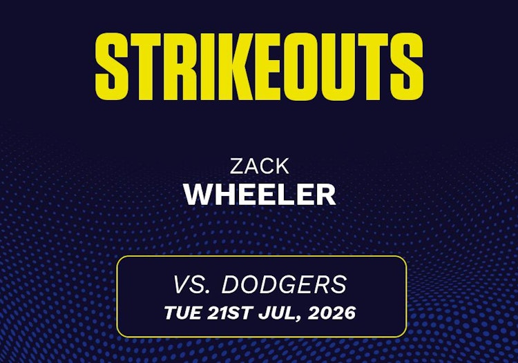 Zack Wheeler projected stats for Tuesday, July 21, 2026.
