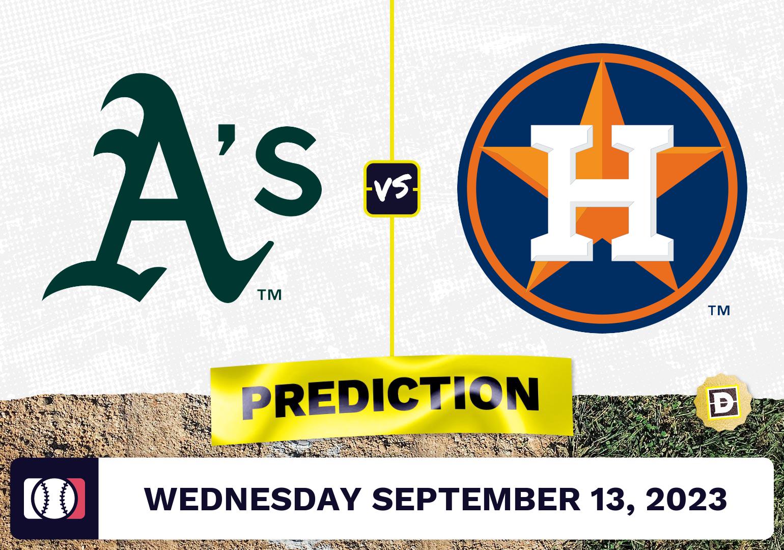 Athletics vs. Astros Prediction for MLB Wednesday [9/13/2023]
