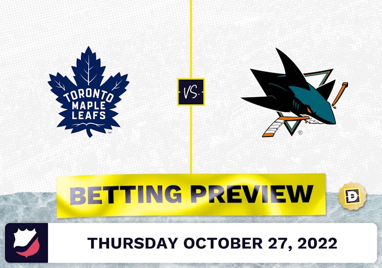 Maple Leafs vs. Sharks Prediction and Odds - Oct 27, 2022