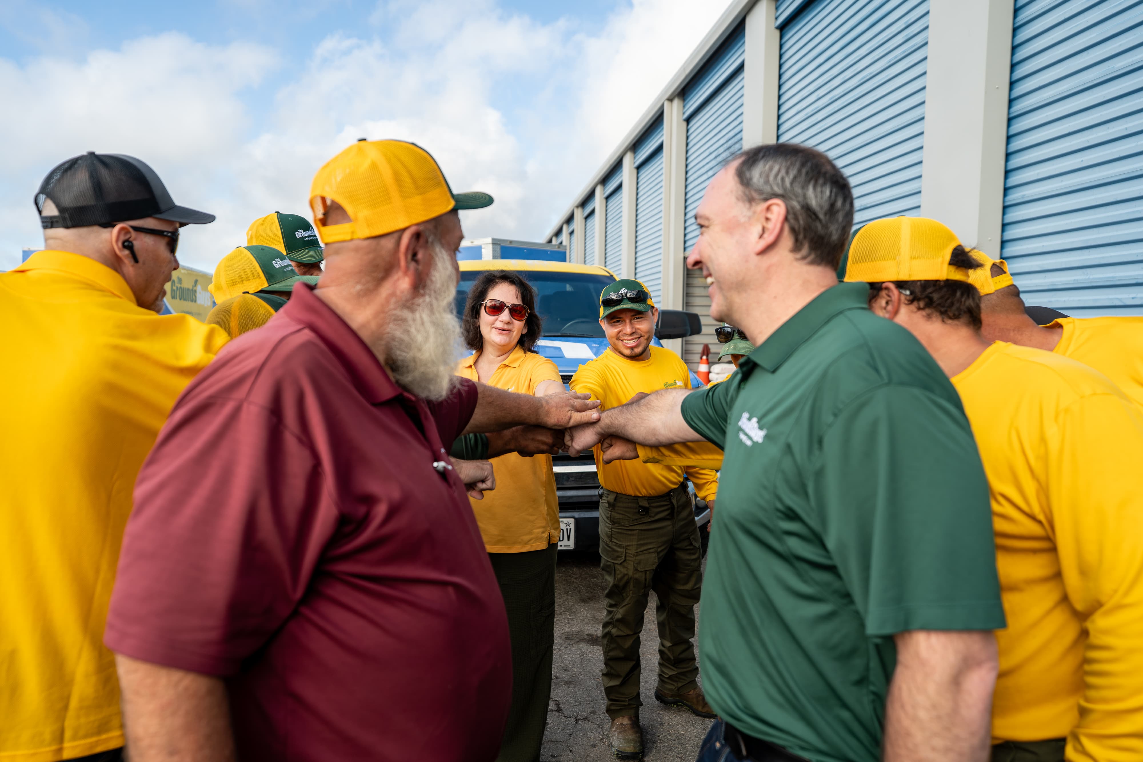 The Grounds Guys morning meeting in Round Rock, TX.