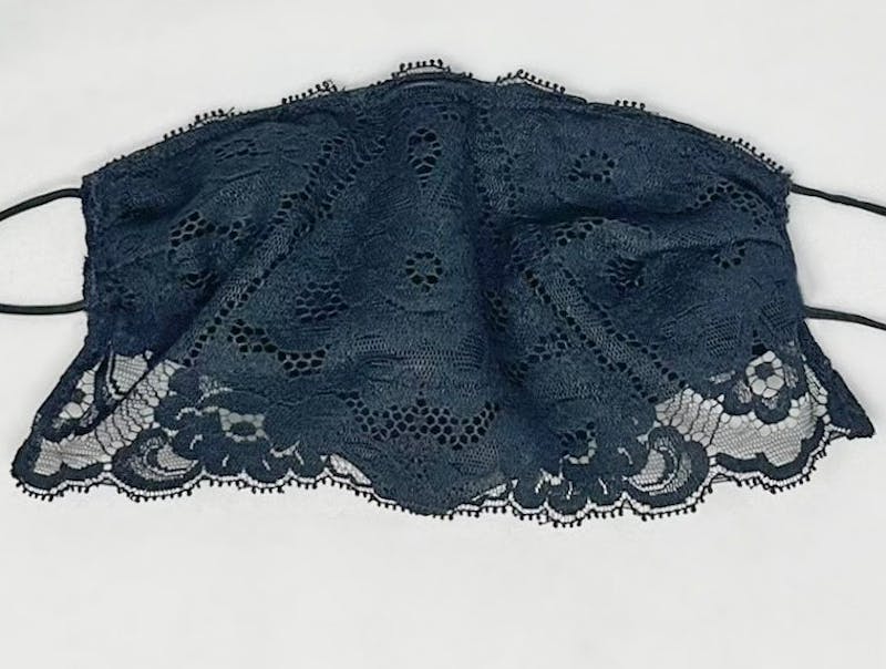 Black Lace Floral Face Mask - alternate view