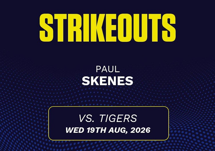 Paul Skenes projected stats for Wednesday, August 19, 2026.