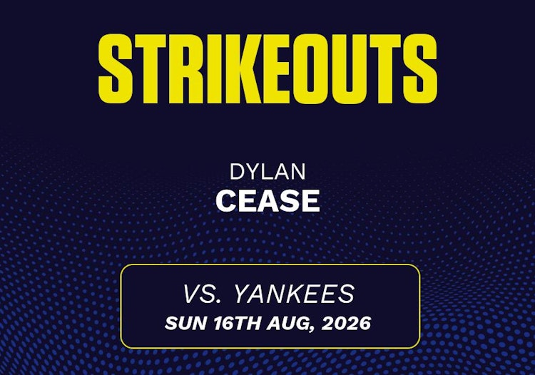 Dylan Cease projected stats for Sunday, August 16, 2026.