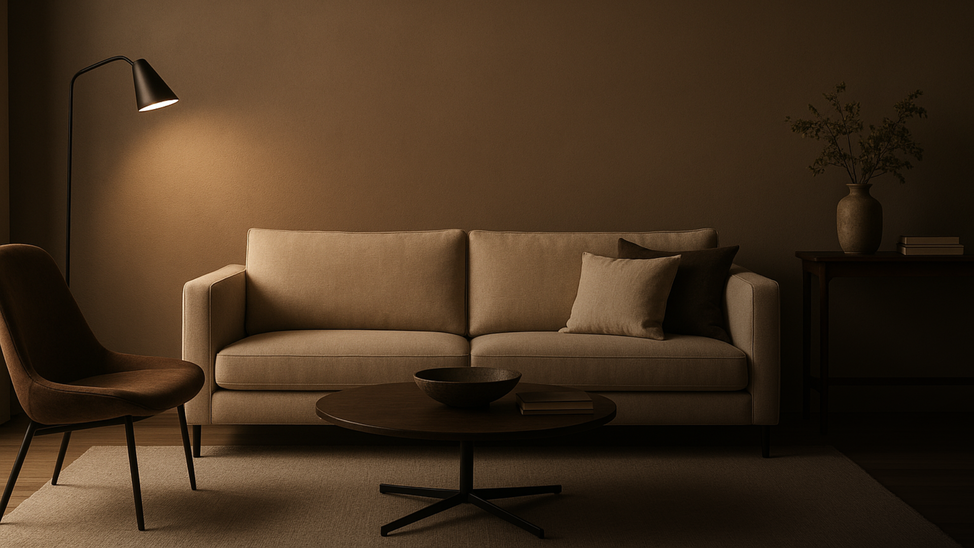 Parede de destaque em Cogumelo Shitake com visual sofisticado.