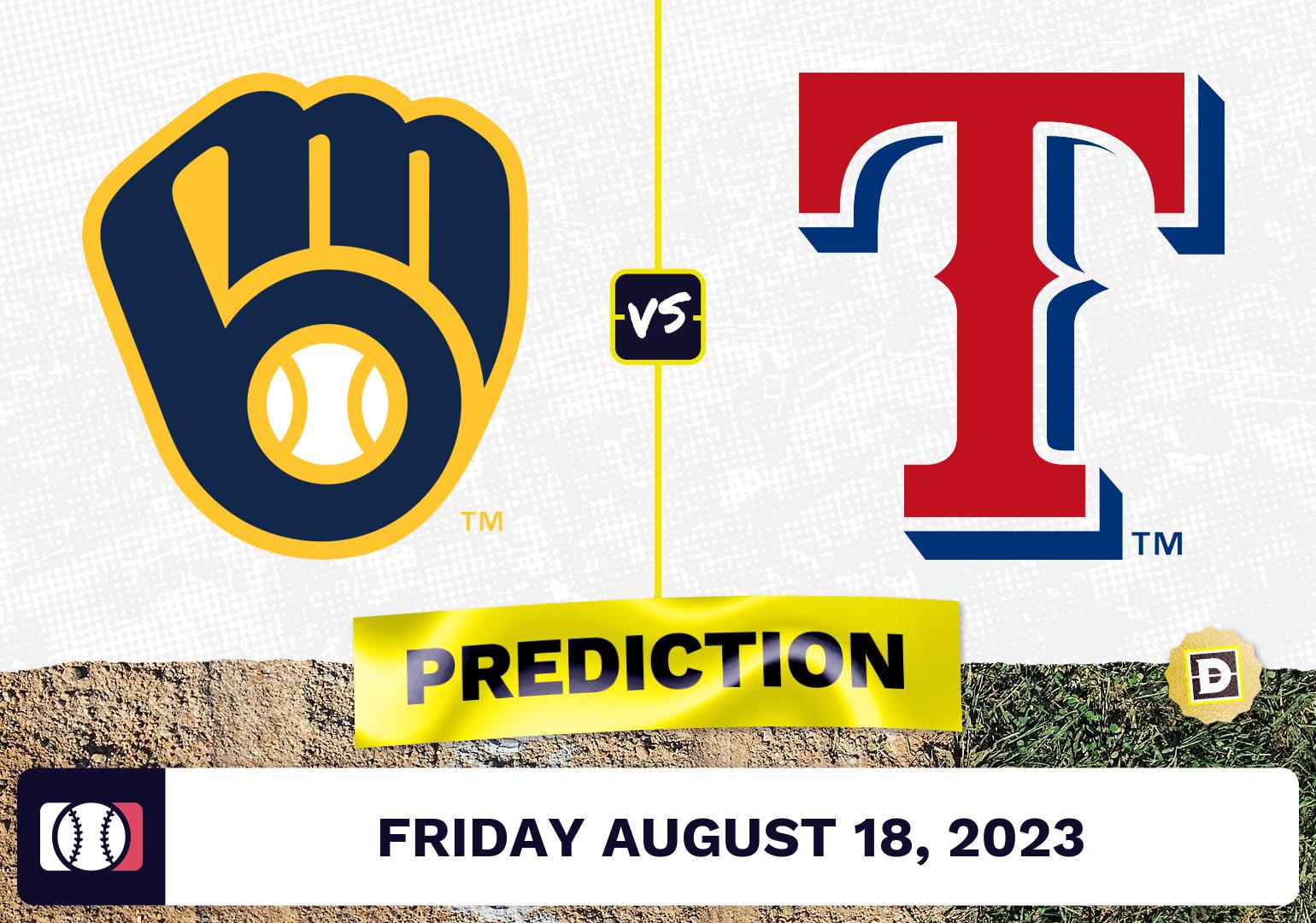 Brewers vs. Rangers Prediction for MLB Friday [8/18/2023]