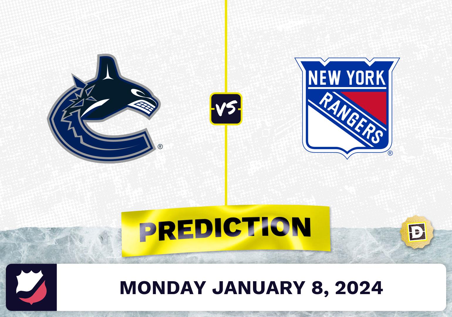 Vancouver Canucks vs. NY Rangers Prediction, Odds, NHL Picks  [1/8/2024]