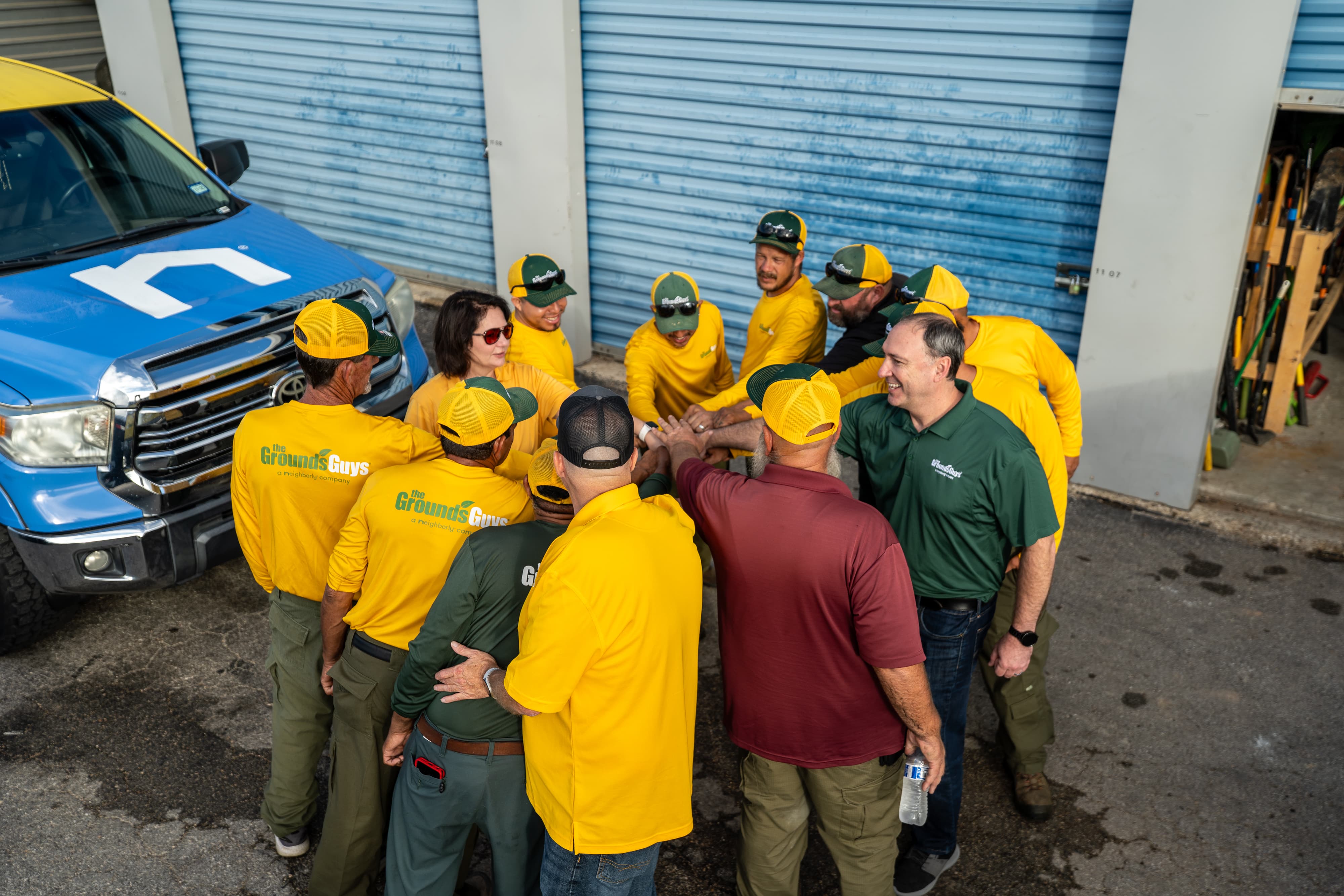 The Grounds Guys morning meeting in Round Rock, TX.