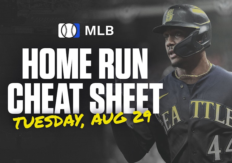 Home Run Cheat Sheet - HR Data, Stats, Matchups and More - Tuesday, August 29