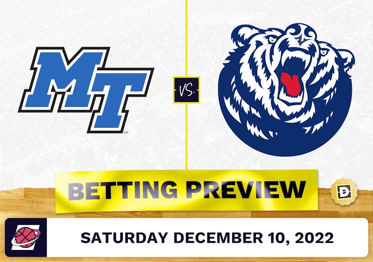 Middle Tennessee vs. Belmont CBB Prediction and Odds - Dec 10, 2022
