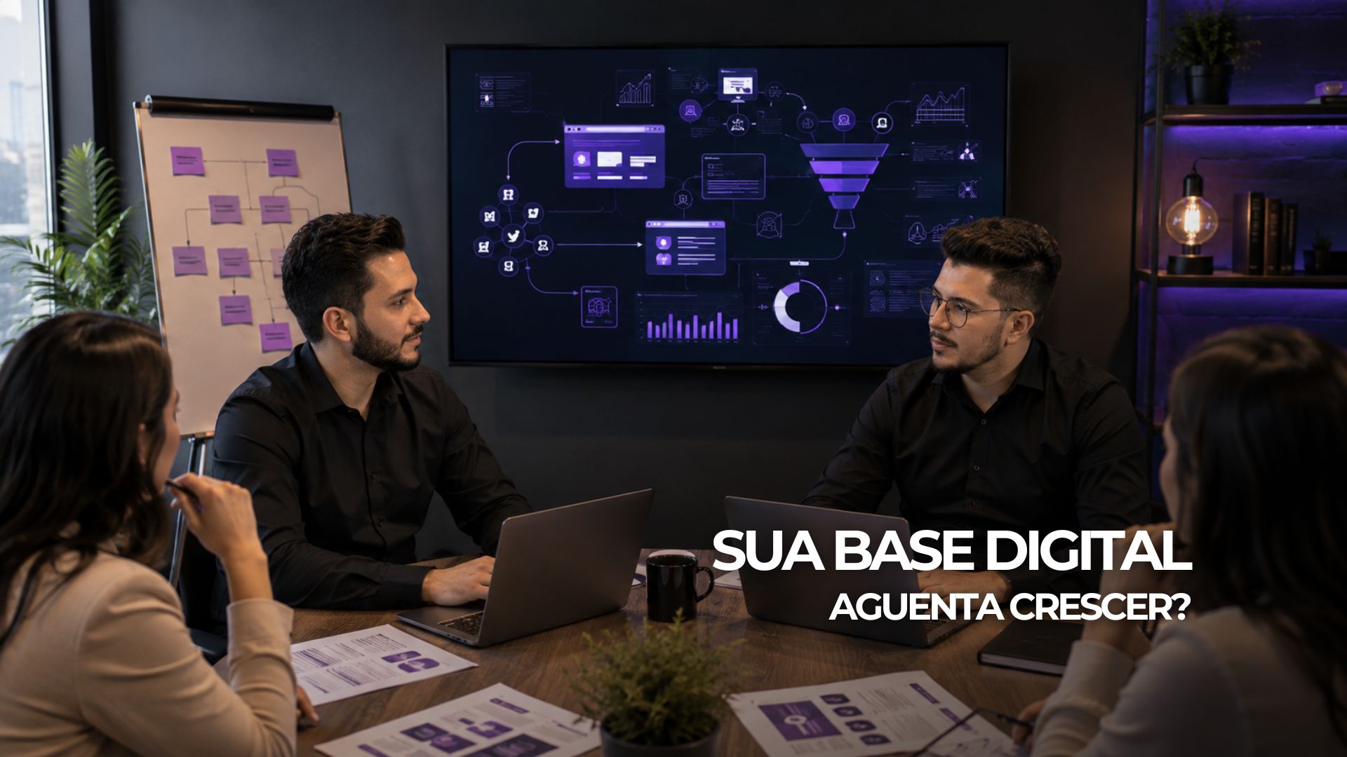 Equipe mapeia site, canais, atendimento e dados para diagnosticar a maturidade da presença digital.