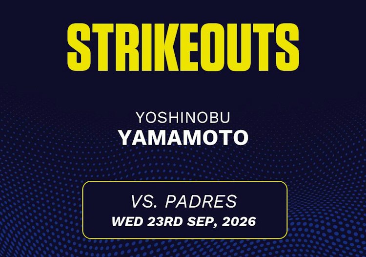 Yoshinobu Yamamoto projected stats for Wednesday, September 23, 2026.