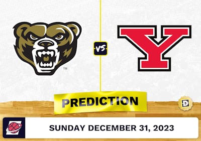 Oakland vs. Youngstown State Prediction, Odds, College Basketball Picks  [12/31/2023]
