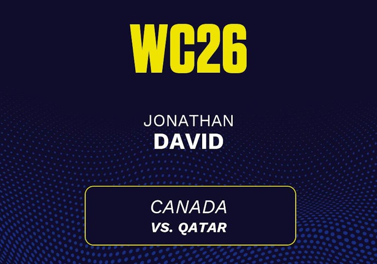 Jonathan David projected stats for Friday, June 19, 2026.