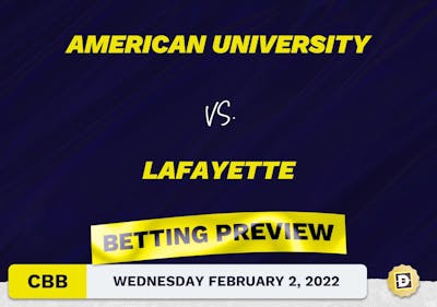 American University vs. Lafayette CBB Predictions and Odds - Feb 2, 2022
