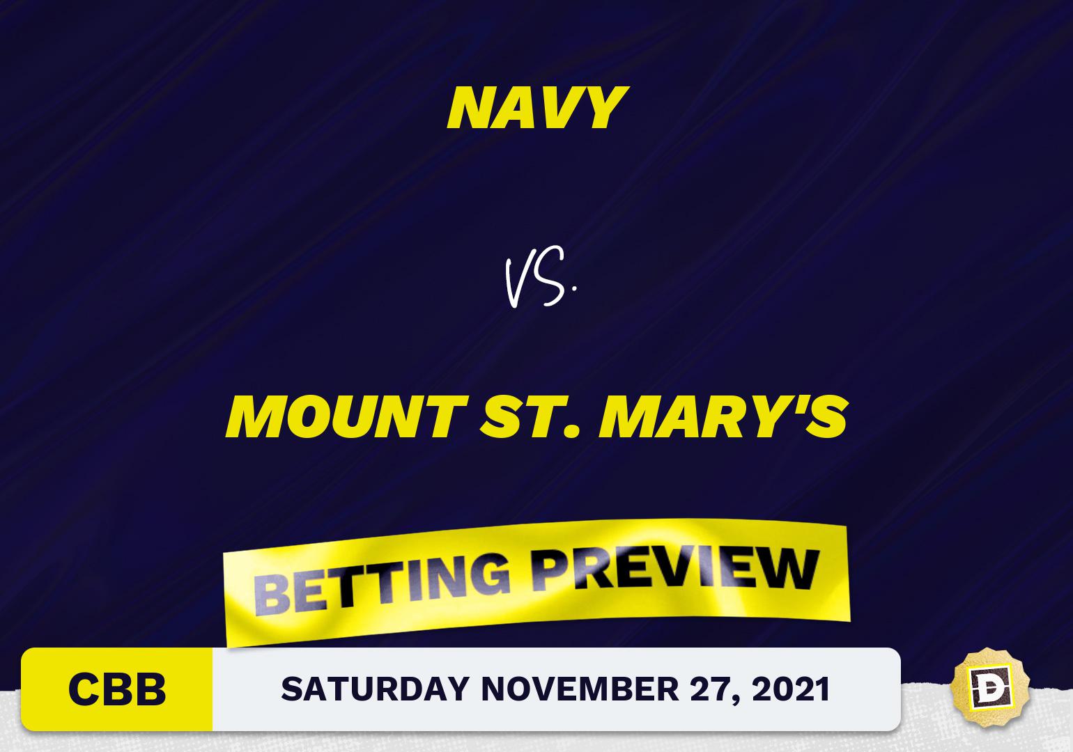 Navy vs. Mount St. Mary's CBB Predictions and Odds - Nov 27, 2021