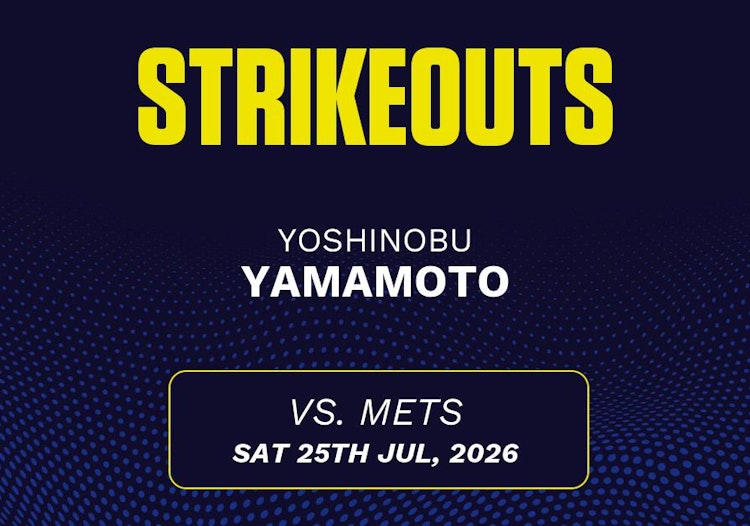 Yoshinobu Yamamoto projected stats for Saturday, July 25, 2026.