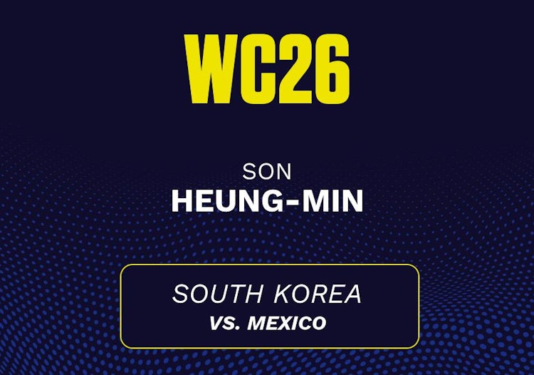 Son Heung-Min projected stats for Friday, June 19, 2026.
