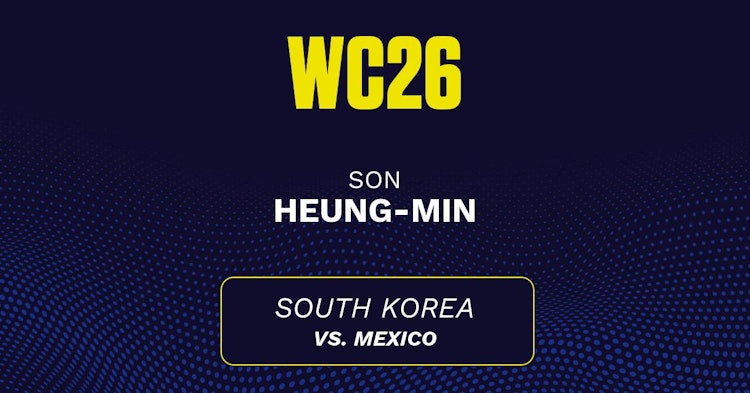 Son Heung-Min projected stats for Thursday, June 18, 2026.