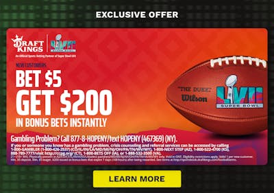 DraftKings Promo: $200 in Bonus Bets When You Bet $5 on the Super Bowl