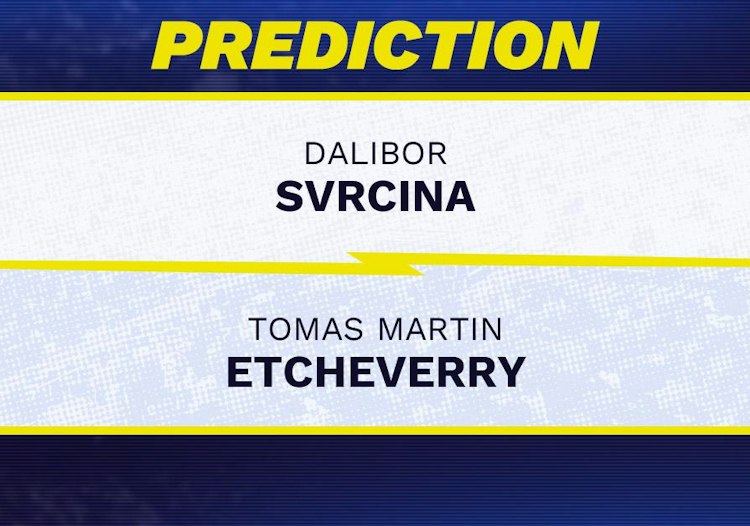 Dalibor Svrcina takes on Tomas Etcheverry in ATP Shanghai action.