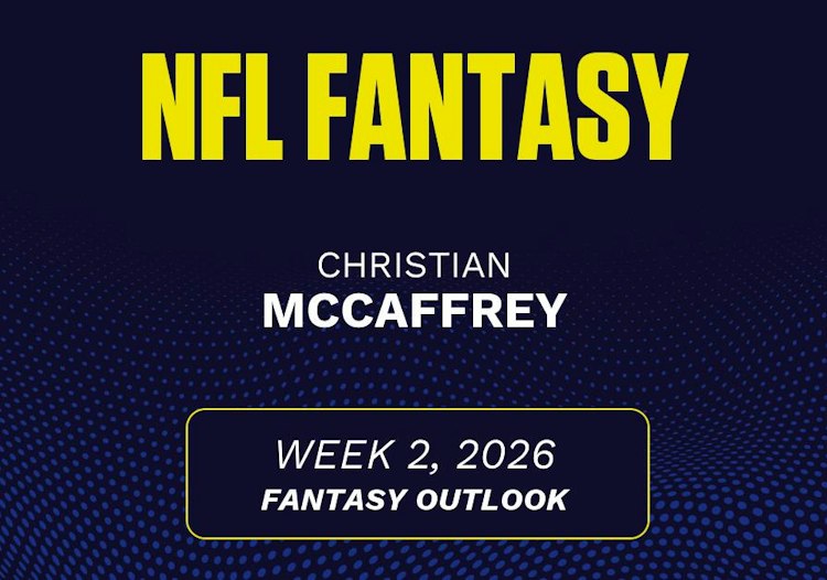 Christian McCaffrey projected stats Week 2, 2026.