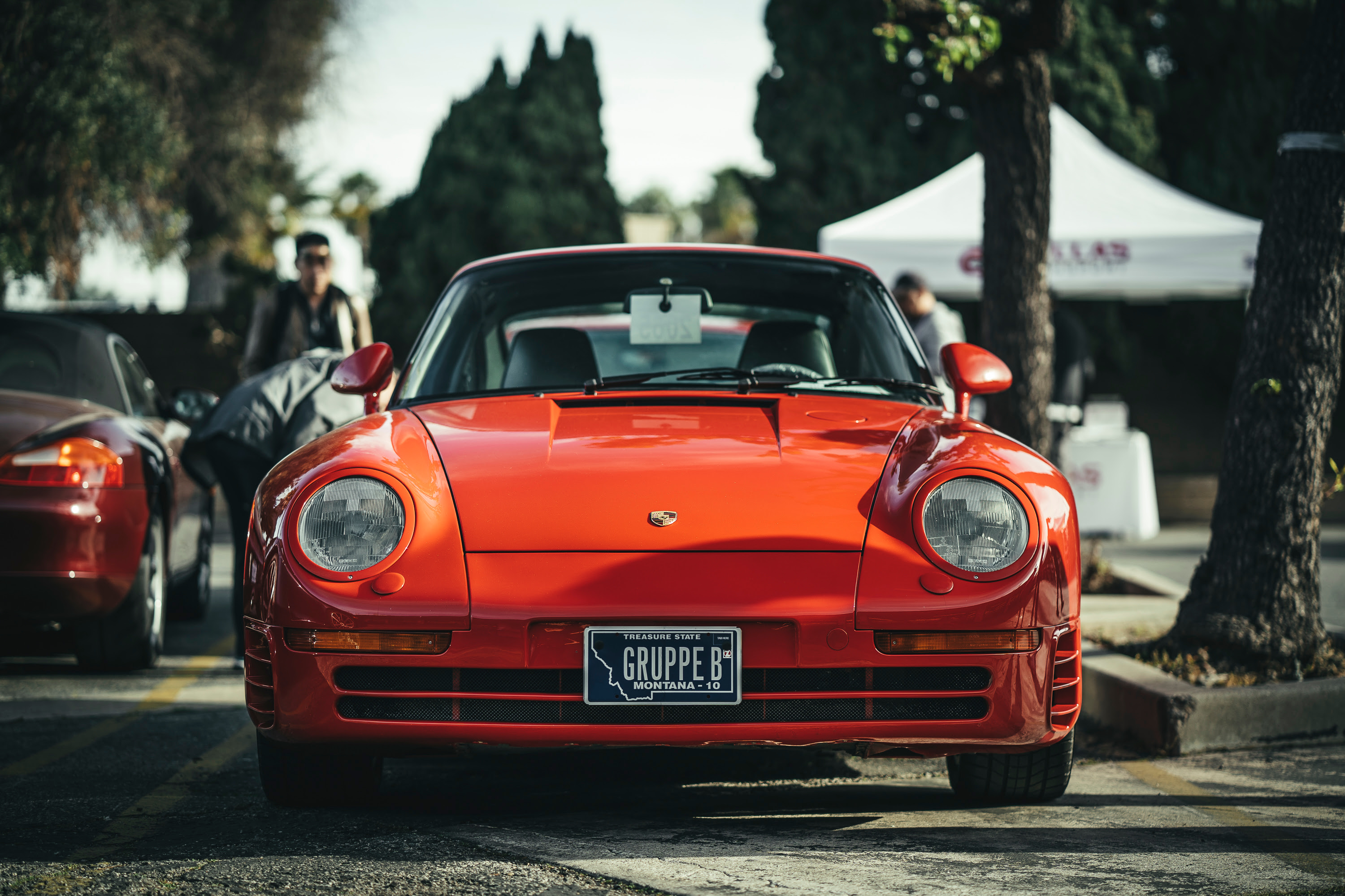 Red Porsche 959 at Callas Rennsport in Torrence, CA.