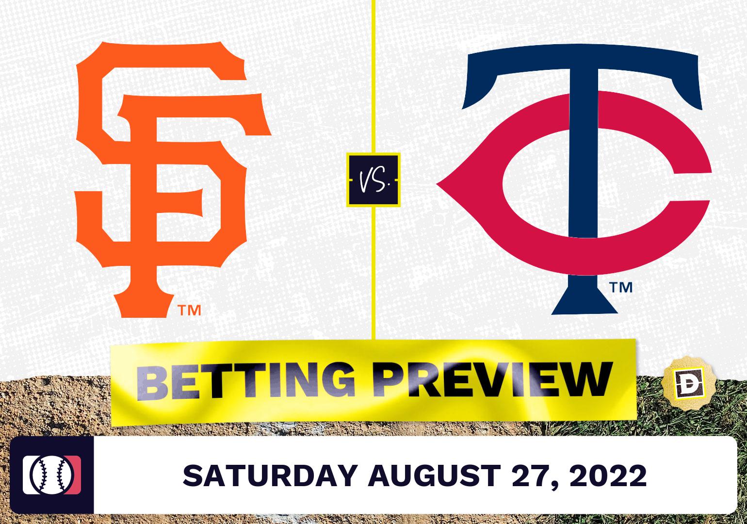 Giants vs. Twins Prediction and Odds - Aug 27, 2022