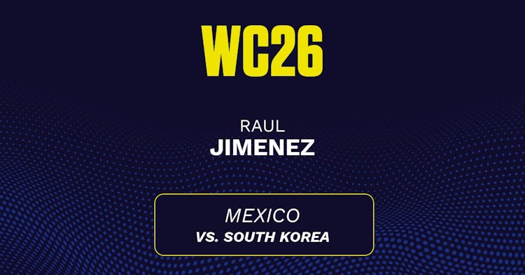 Raul Jimenez projected stats for Thursday, June 18, 2026.