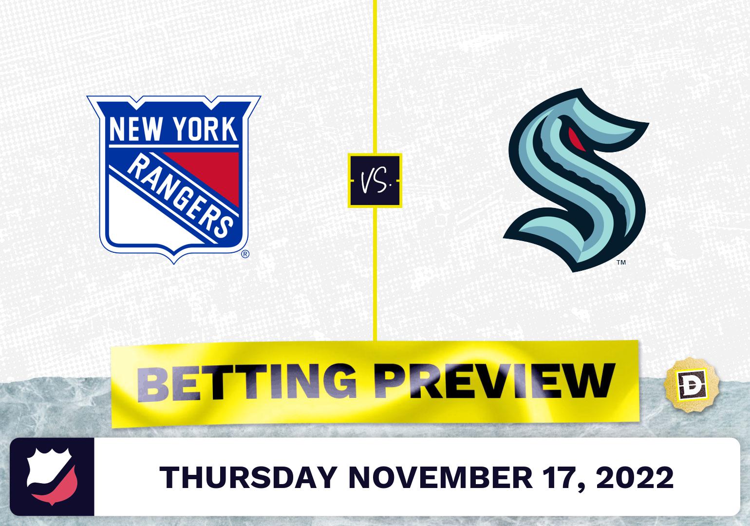 Rangers vs. Kraken Prediction and Odds - Nov 17, 2022