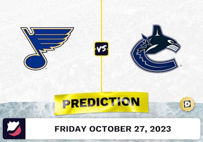 Blues vs. Canucks Prediction and Odds - October 27, 2023