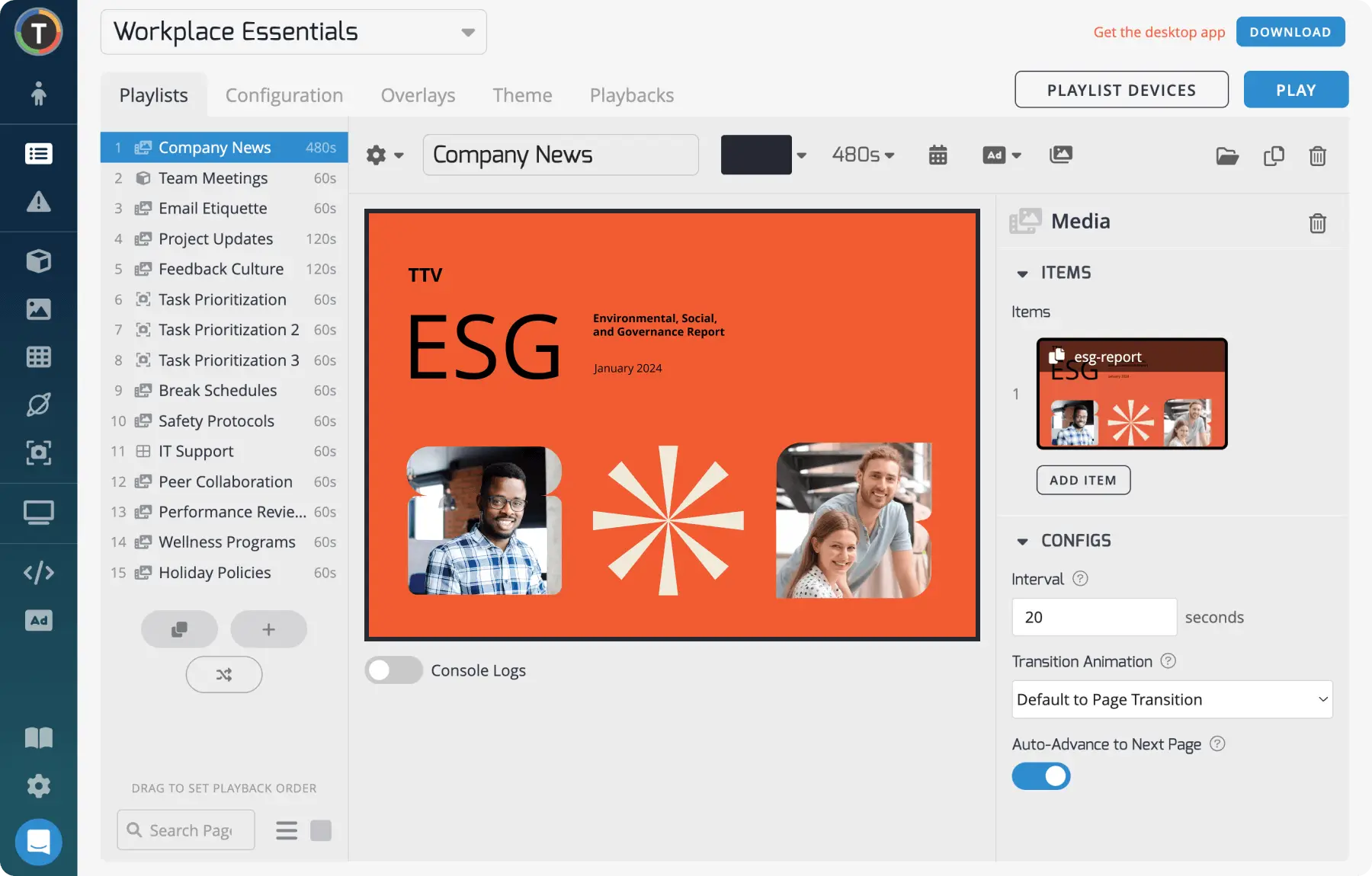 Digital Signage Software (TelemetryTV)