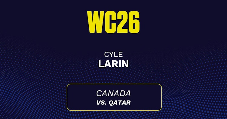 Cyle Larin projected stats for Thursday, June 18, 2026.