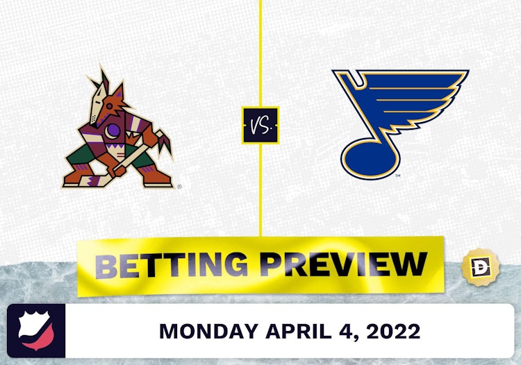 Coyotes vs. Blues Prediction and Odds - Apr 4, 2022