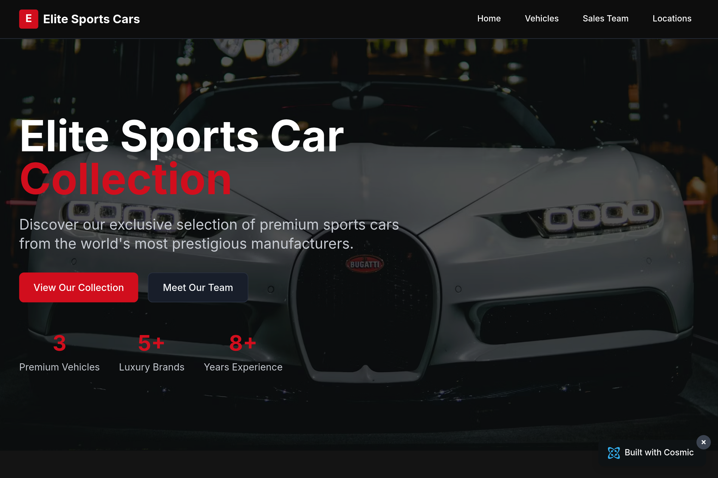 Screenshot of Sports Car Dealership