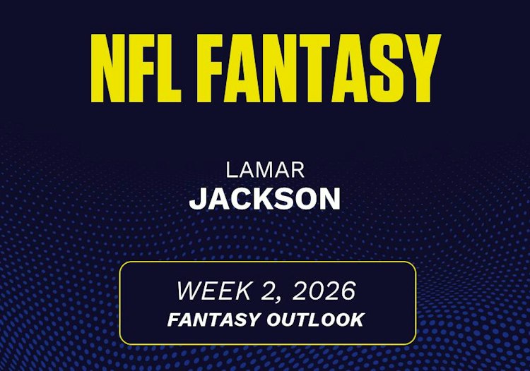 Lamar Jackson projected stats Week 2, 2026.