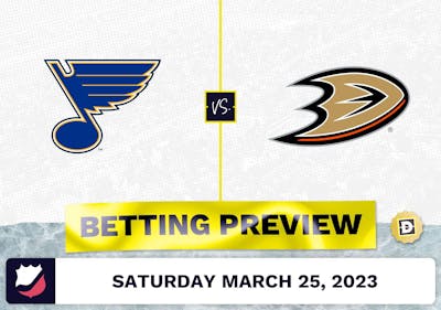 Blues vs. Ducks Prediction and Odds - Mar 25, 2023