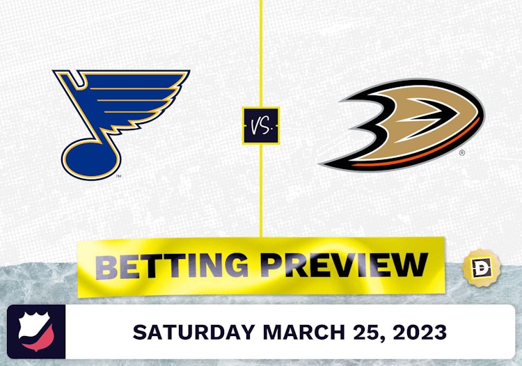 Blues vs. Ducks Prediction and Odds - Mar 25, 2023