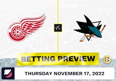 Red Wings vs. Sharks Prediction and Odds - Nov 17, 2022