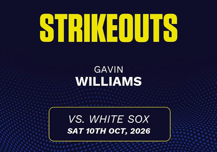 Gavin Williams projected stats for Saturday, October 10, 2026.