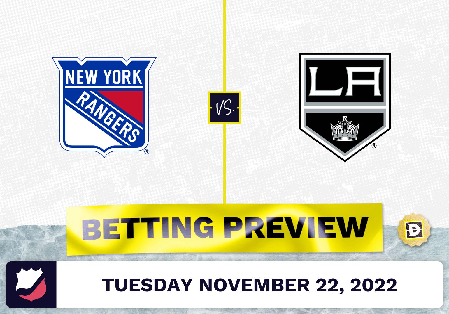 Rangers vs. Kings Prediction and Odds - Nov 22, 2022