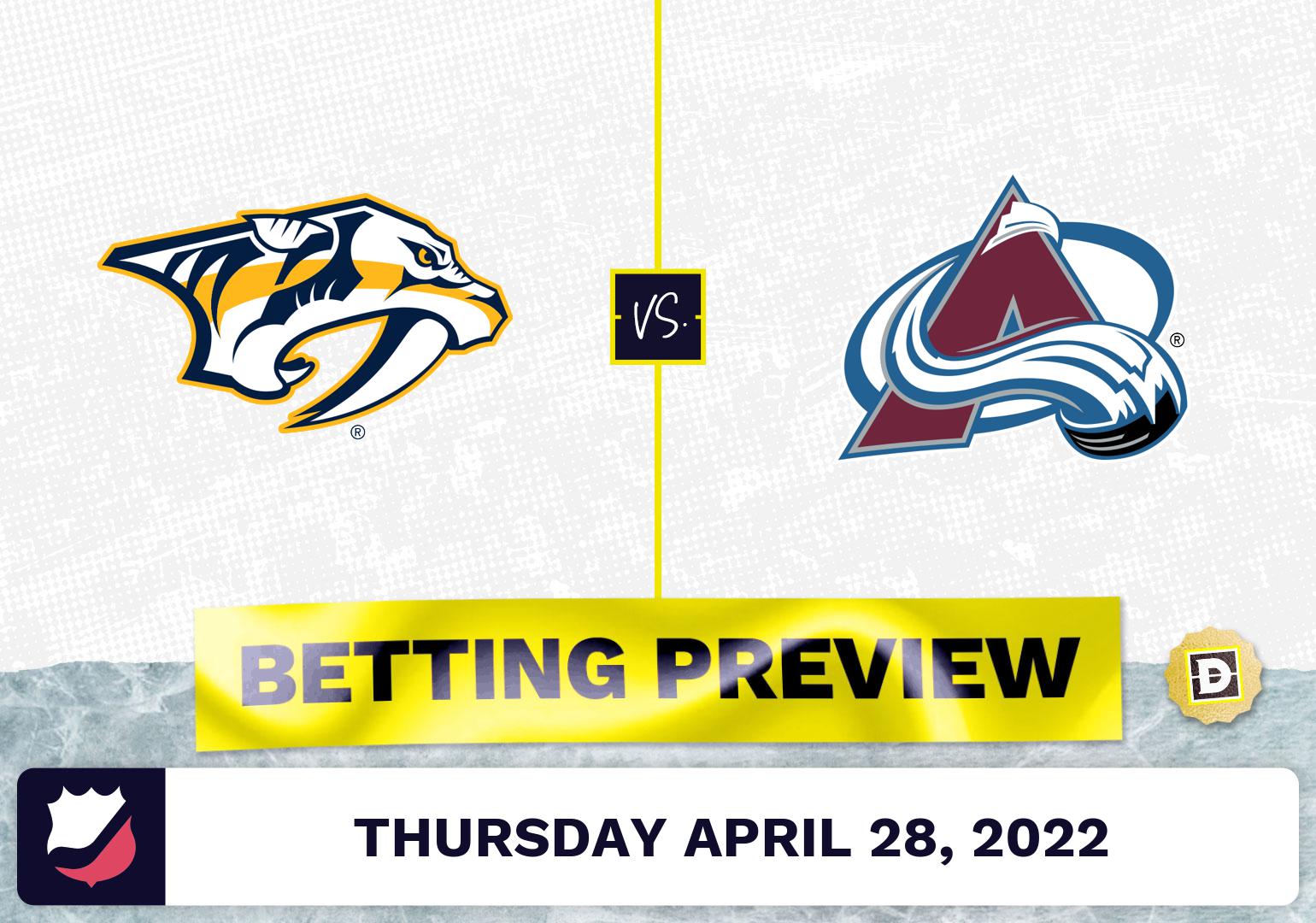 Predators vs. Avalanche Prediction and Odds - Apr 28, 2022