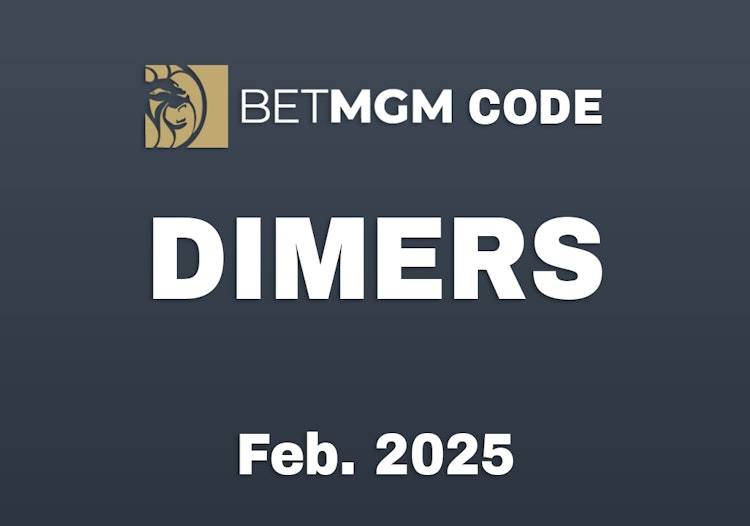 BetMGM Sportsbook app showcasing a $150+ bonus bet offer for new users who sign up with the BetMGM bonus code DIMERS.