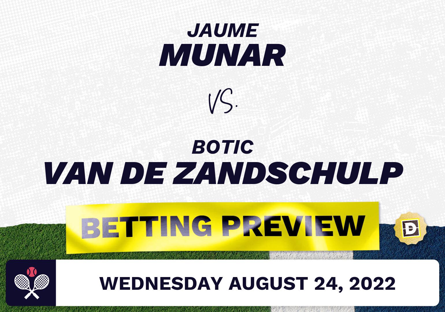 Jaume Munar vs. Botic Van de Zandschulp Predictions - Aug 24, 2022