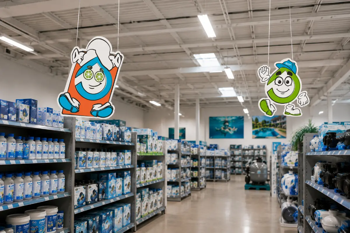 Mascotte goutte d'eau HydroSud – panneau AkyLux découpé