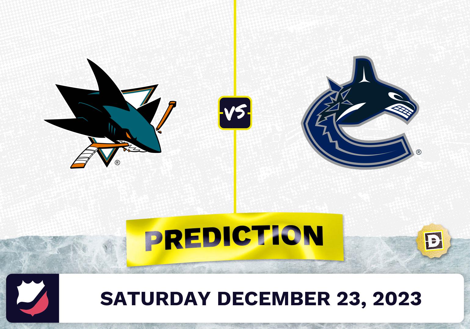 San Jose Sharks vs. Vancouver Canucks Prediction, Odds, NHL Picks  [12/23/2023]