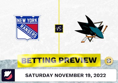 Rangers vs. Sharks Prediction and Odds - Nov 19, 2022