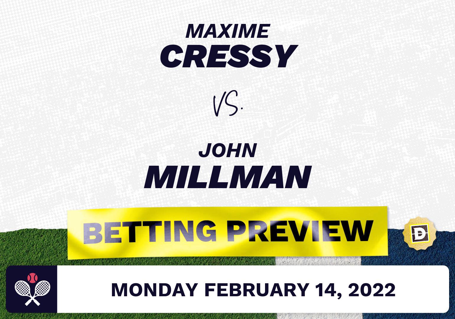 Maxime Cressy vs. John Millman Predictions - Feb 14, 2022