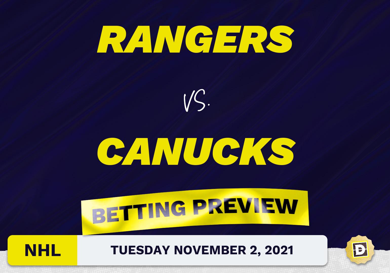Rangers vs. Canucks Predictions and Odds - Nov 2, 2021