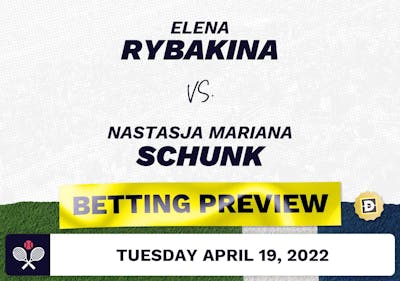 Elena Rybakina vs. Nastasja Mariana Schunk Predictions - Apr 19, 2022