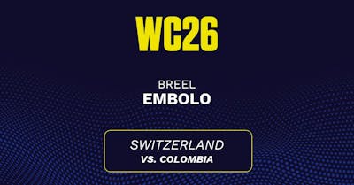 Breel Embolo's predicted stats vs. Colombia, including anytime goal projection